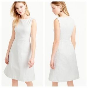 J. Crew white diamond jacquard pique sleeveless dress size 8